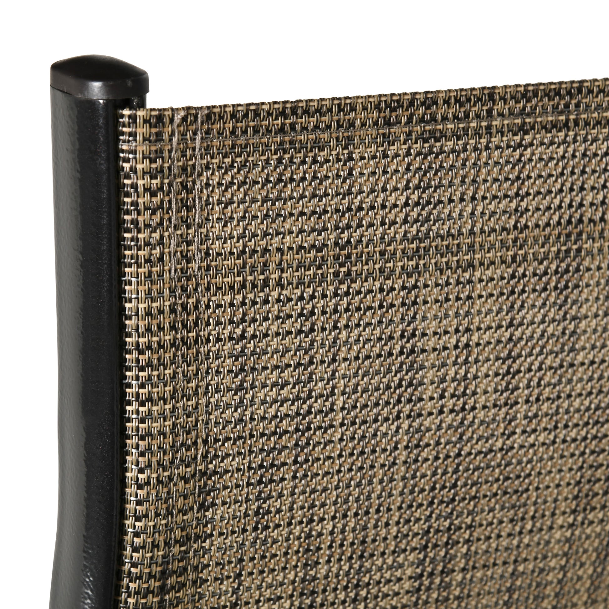 Set of 4 Stackable Space-Saving Garden Chairs, Outdoor Chairs with Armrests in Metal and Breathable Fabric, Brown