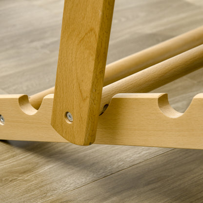 Foldable and Reclining Wooden Lounge Chair with Thick Padded Tufted Cushion - 71 x 89 x 96 cm Black