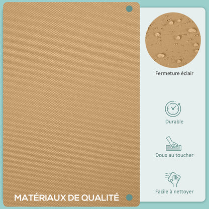 Set of 14 Replacement Covers Garden Lounge Cushions - 6 Seat Cushion Covers, 8 Back Cushion Covers - Zippered Water-Repellent Polyester Brown