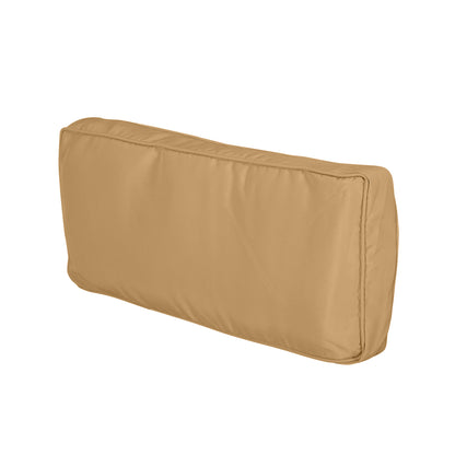 Set of 14 Replacement Covers Garden Lounge Cushions - 6 Seat Cushion Covers, 8 Back Cushion Covers - Zippered Water-Repellent Polyester Brown