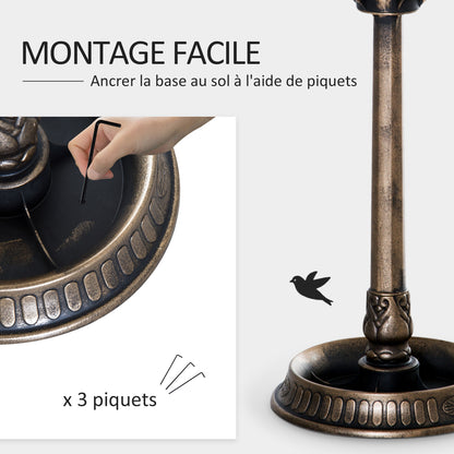 Bird Bath Feeder for Birds Planter 3 in 1 Ø 50 x 113H cm polypropylene Antique Bronze