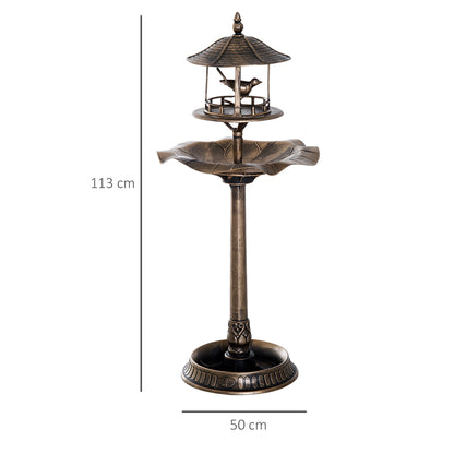 Bird Bath Feeder for Birds Planter 3 in 1 Ø 50 x 113H cm polypropylene Antique Bronze