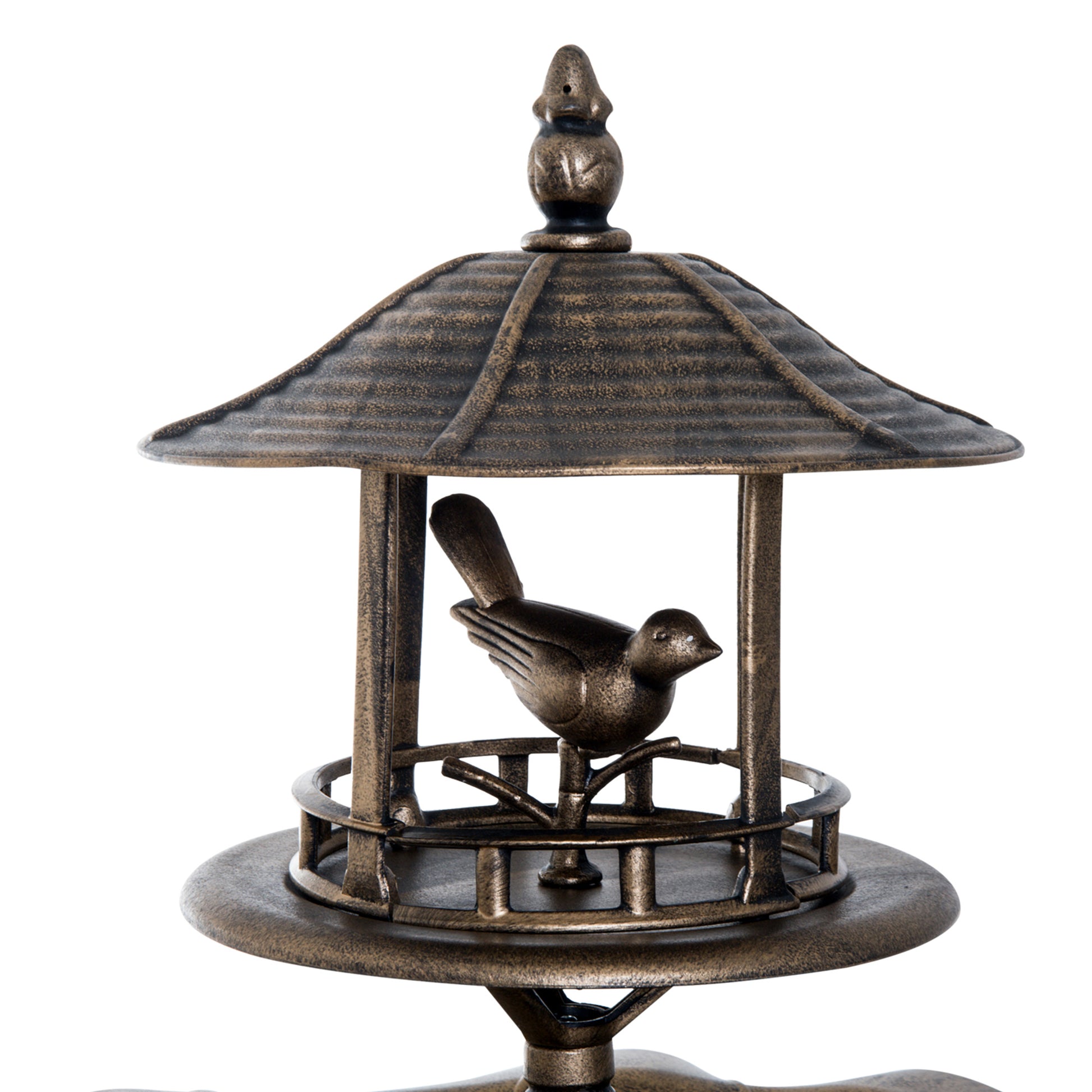 Bird Bath Feeder for Birds Planter 3 in 1 Ø 50 x 113H cm polypropylene Antique Bronze