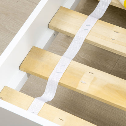 Children's Bed - bed frame with house-shaped headboard and slatted base included - 90 x 190 cm - solid white pine