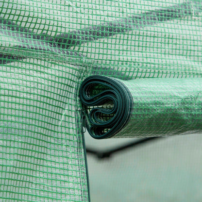 Poly Tunnel Greenhouse 4 x 3 x 2 m Walk-in Greenhouse with Roll-up Covers Film Tunnel Greenhouse UV Protection Steel Pipe Green