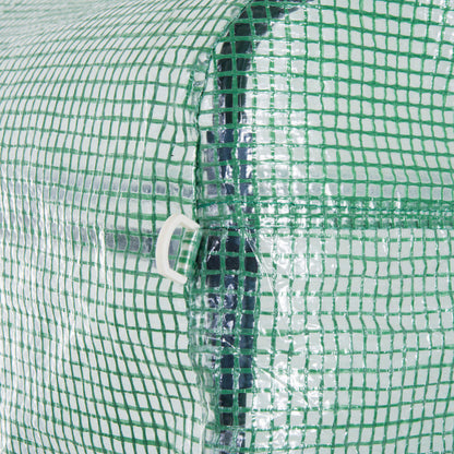 Poly Tunnel Greenhouse 4 x 3 x 2 m Walk-in Greenhouse with Roll-up Covers Film Tunnel Greenhouse UV Protection Steel Pipe Green