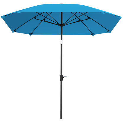 Patio Umbrella 233x233 cm Garden Umbrella with Adjustable Angle Waterproof Aluminum Pole Fiberglass Ribs and Crank Parasol for Patio Terrace Blue