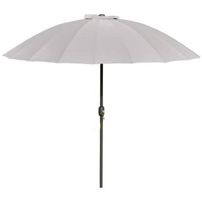 Terrace Umbrella Ø250 cm Garden Umbrella with Tiltable Angle 18 Ribs and Crank Waterproof Parasol for Patio Terrace Light Gray