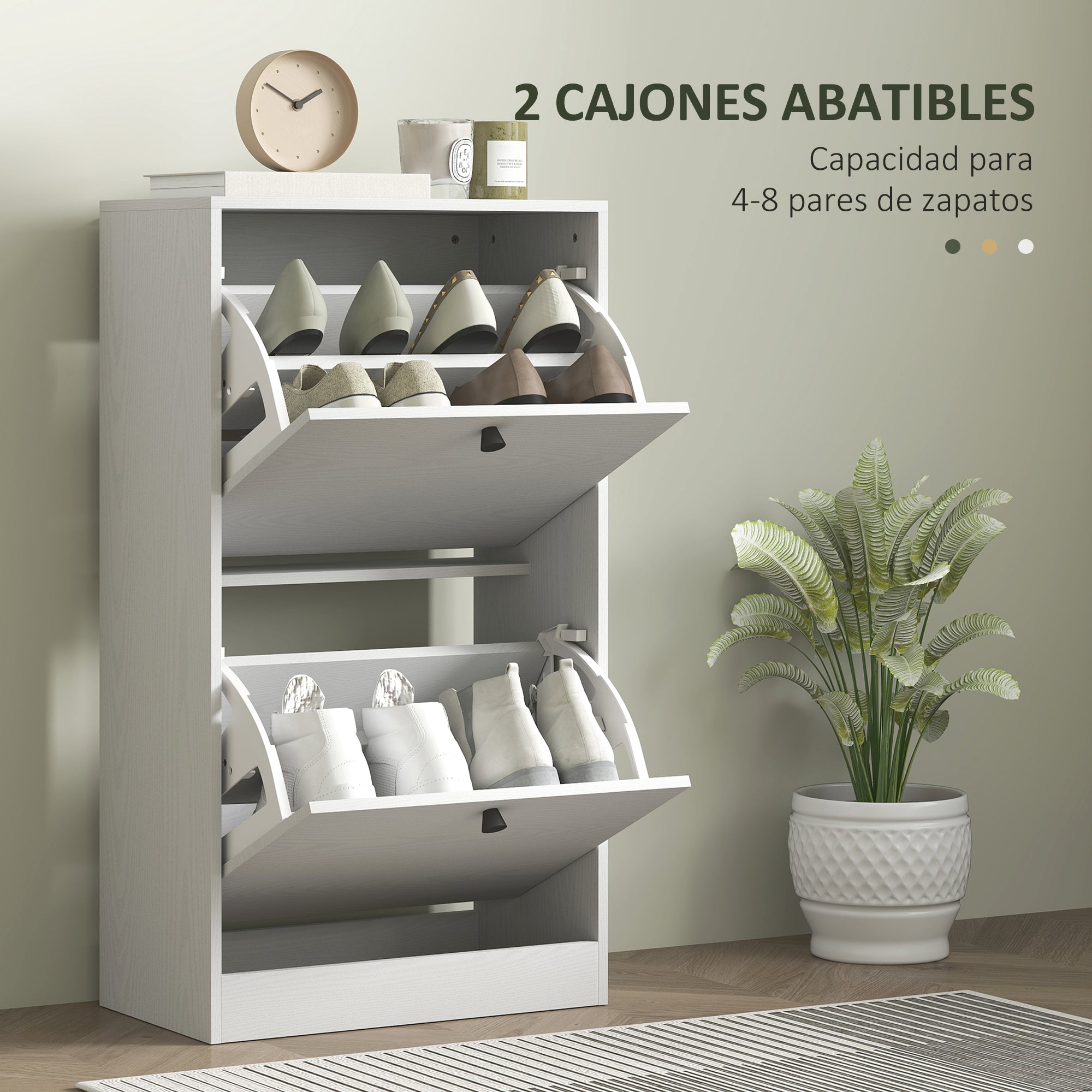 Narrow Shoe Cabinet with 2 Flip-Down Doors Shoe Organizer Entryway with Adjustable Shelves for 8 Pairs of Shoes for Narrow Hallways 47x26x85 cm White Veined