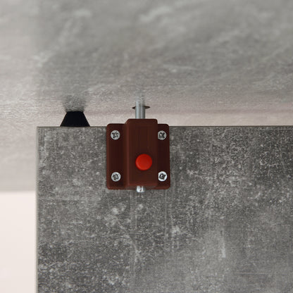 Folding Dining Table Kitchen Table with Wheels Folding Wings and Shelves for 4-6 People 75x140x74 cm Gray Cement