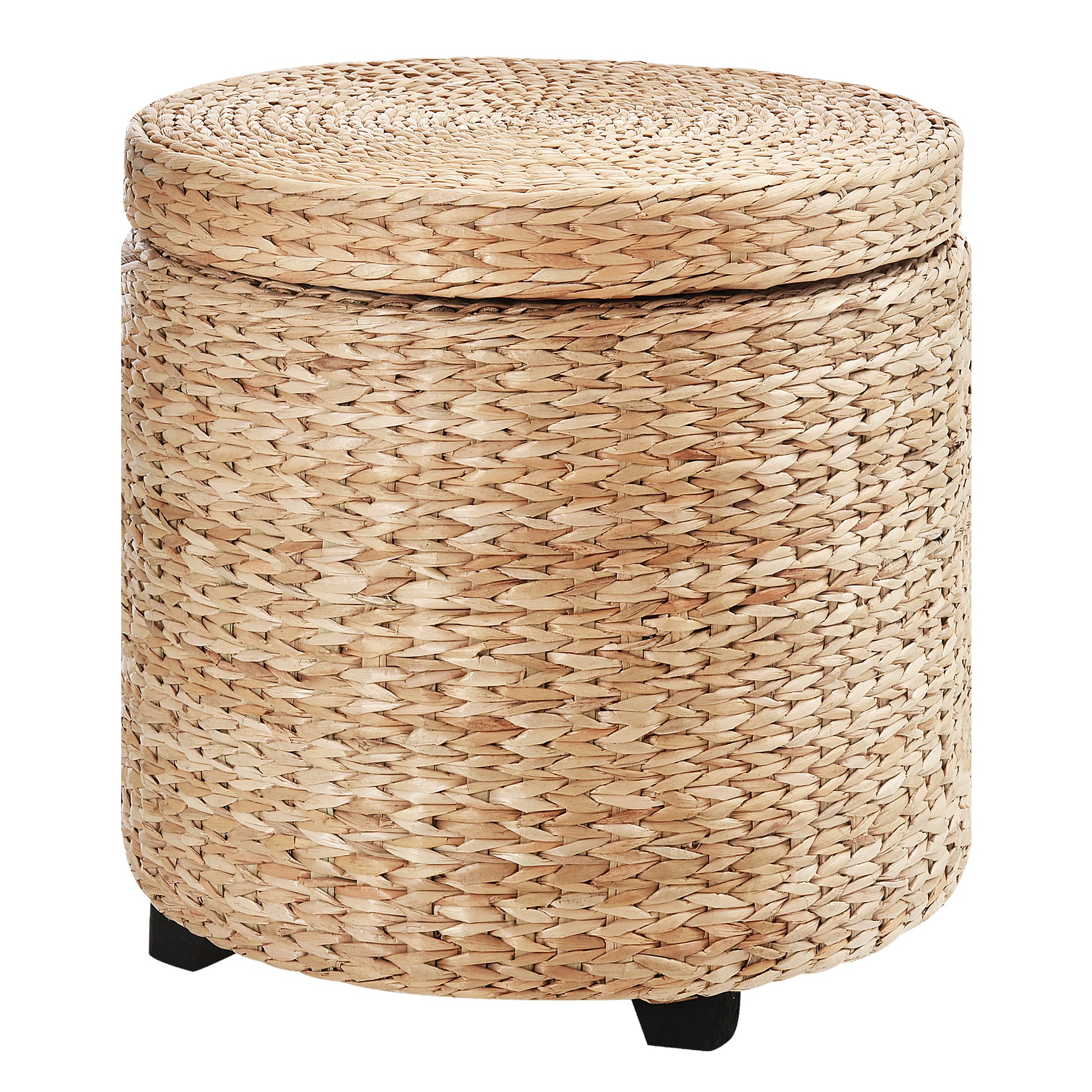 Storage Ottoman Footrest Seat Box Pouf Footstool with Legs, 43 x 43 x 43 cm Khaki