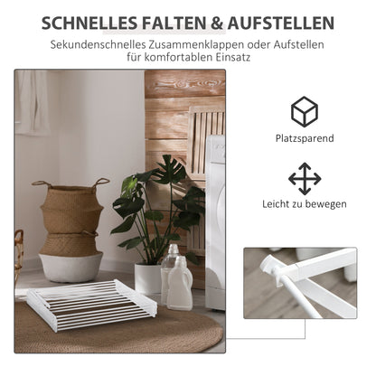 Folding Laundry Rack 8-Tier Drying Rack Tower Dryer Tower Laundry Rack Clothes Drying Rack Metal Plastic White 74 x 35 x 144 cm