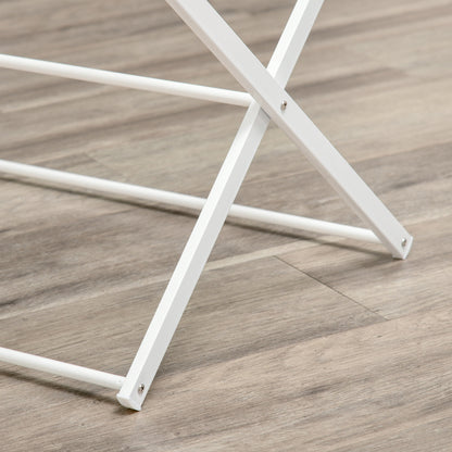 Folding Laundry Rack 8-Tier Drying Rack Tower Dryer Tower Laundry Rack Clothes Drying Rack Metal Plastic White 74 x 35 x 144 cm