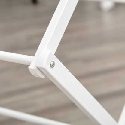 Folding Laundry Rack 8-Tier Drying Rack Tower Dryer Tower Laundry Rack Clothes Drying Rack Metal Plastic White 74 x 35 x 144 cm