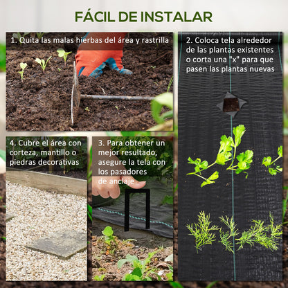 Weed Control Fabric Weed Barrier 1x100 m Geotextile Fabric 60 g/m² for Weed and Weed Control in Garden Black Weed Barrier Roll