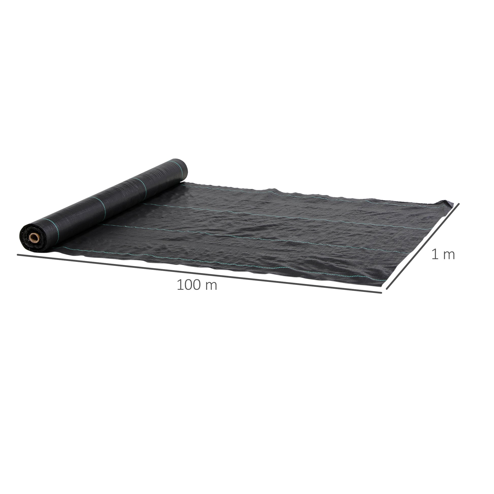 Weed Control Fabric Weed Barrier 1x100 m Geotextile Fabric 60 g/m² for Weed and Weed Control in Garden Black Weed Barrier Roll