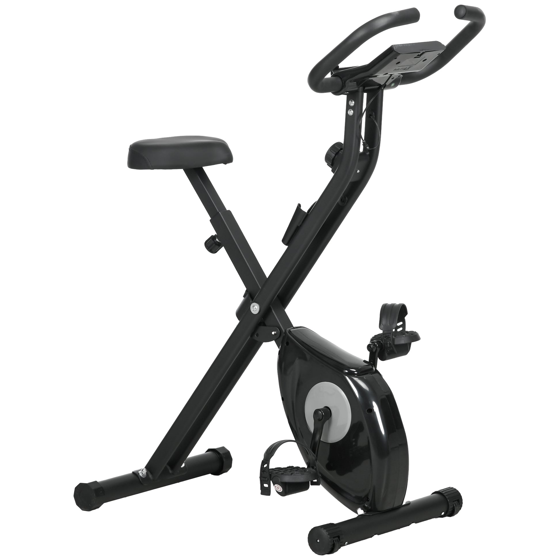 Folding Exercise Bike with 8 Levels of Magnetic Resistance Fitness Exercise Bike with LCD Display and Adjustable Seat for Home Office 43x85x109 cm Black