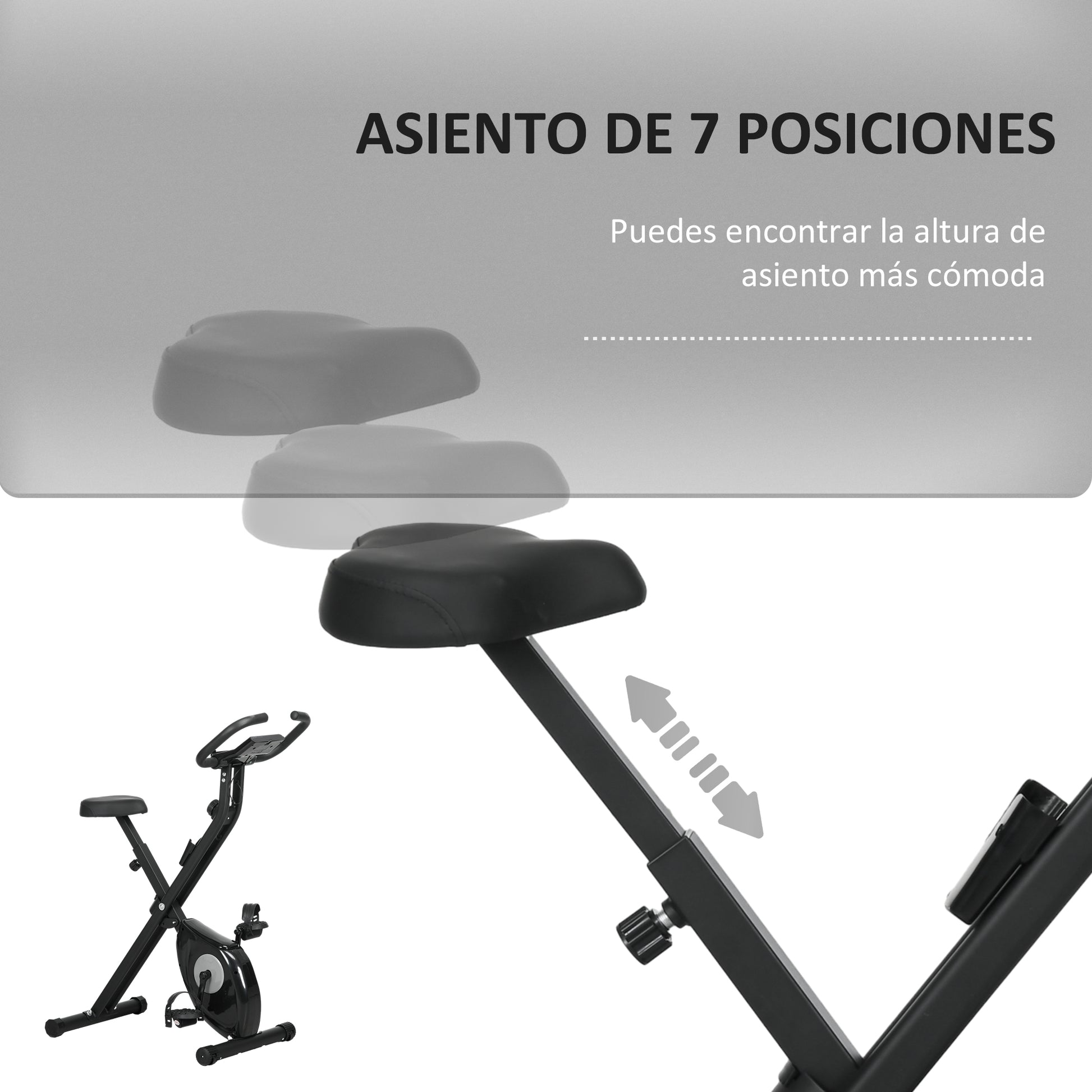 Folding Exercise Bike with 8 Levels of Magnetic Resistance Fitness Exercise Bike with LCD Display and Adjustable Seat for Home Office 43x85x109 cm Black