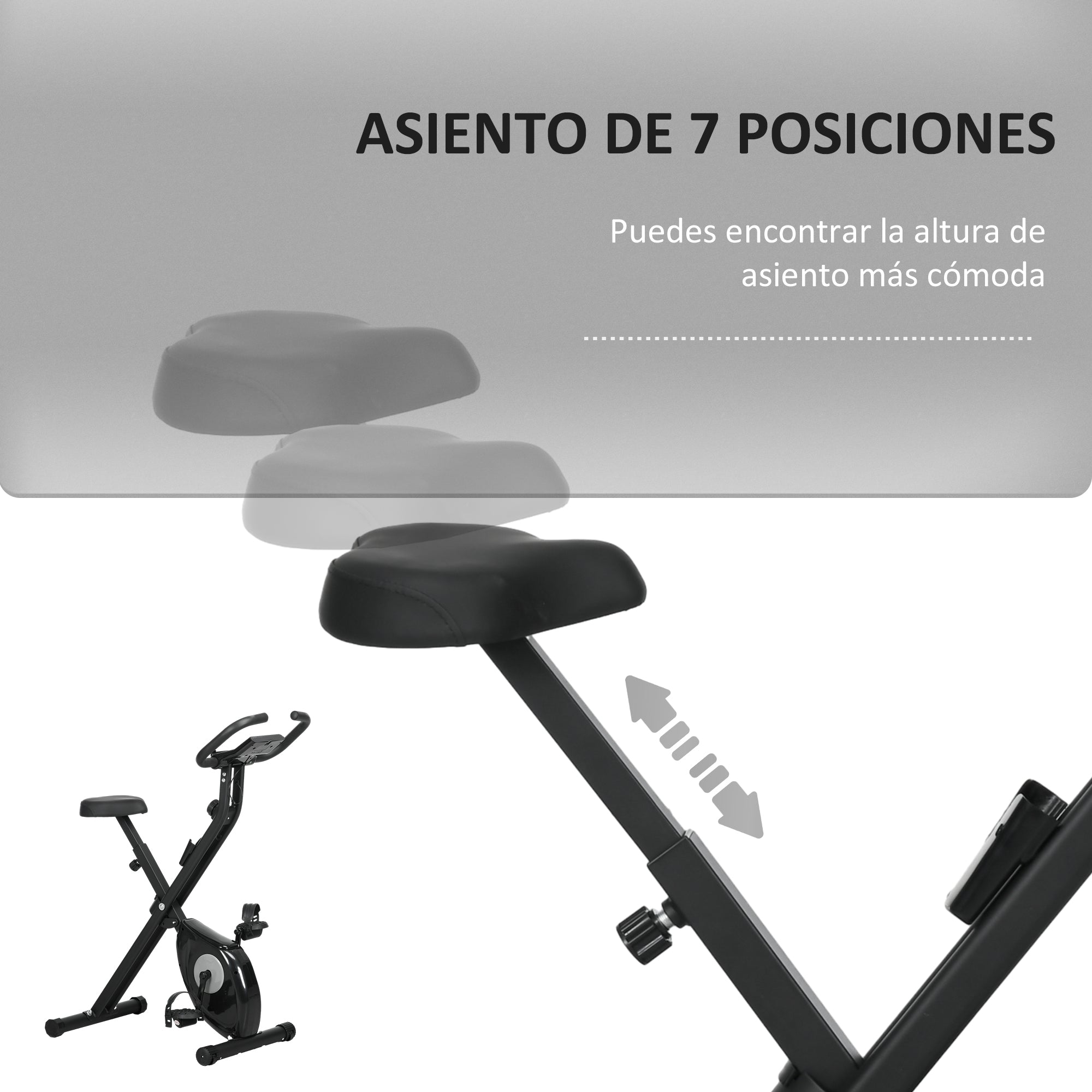 Folding Exercise Bike with 8 Levels of Magnetic Resistance Fitness Exercise Bike with LCD Display and Adjustable Seat for Home Office 43x85x109 cm Black