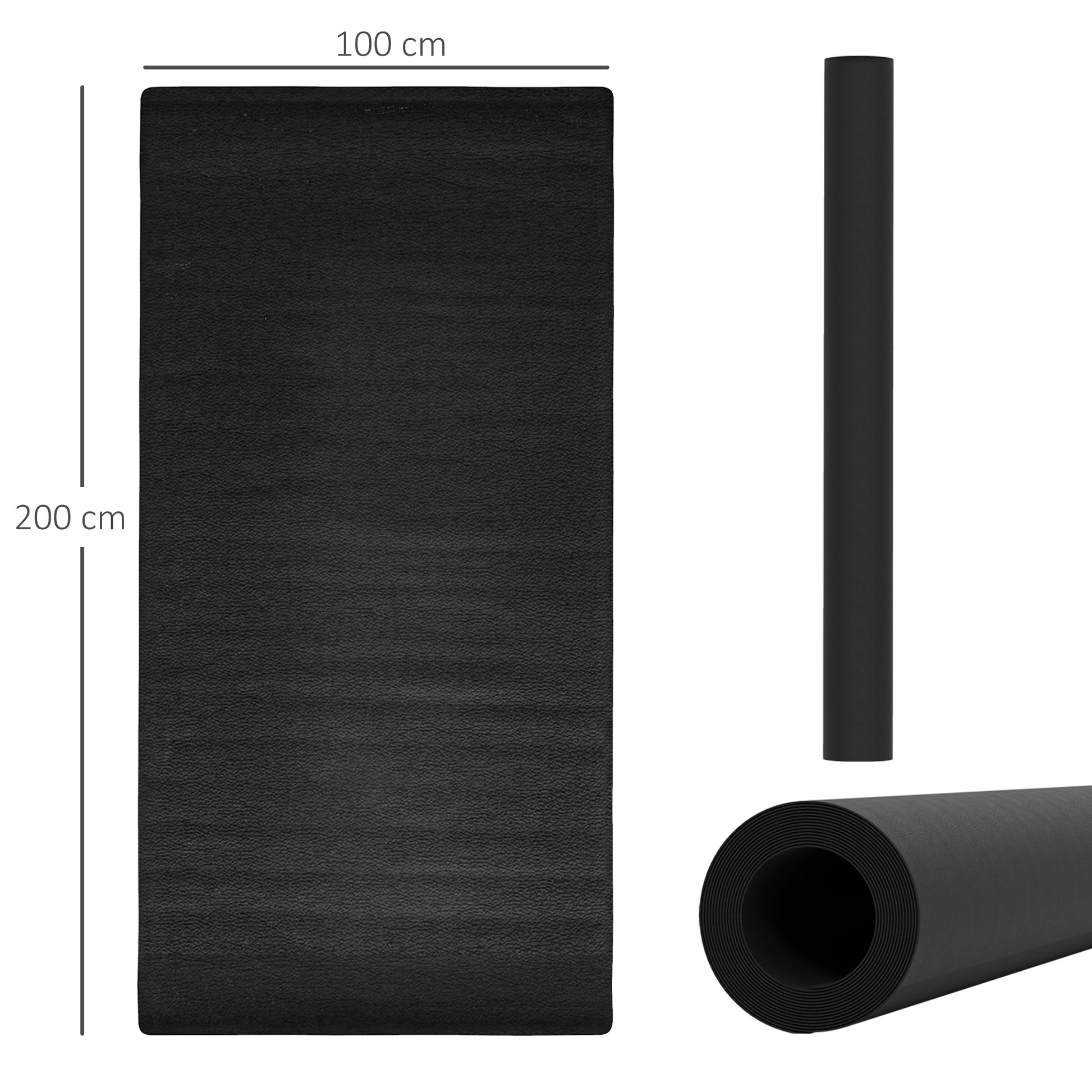 Floor Protection Mat for Fitness Equipment Non-Slip Fitness Mat 4mm Thickness Underlay Mat Exercise Mat Multifunction Mat for Yoga Treadmill Home Trainer Yoga Mat Floor Mat 200x100 cm Black