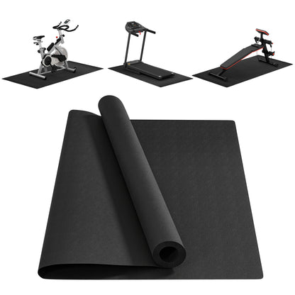 Floor Protection Mat for Fitness Equipment Non-Slip Fitness Mat 4mm Thickness Underlay Mat Exercise Mat Multifunction Mat for Yoga Treadmill Home Trainer Yoga Mat Floor Mat 200x100 cm Black