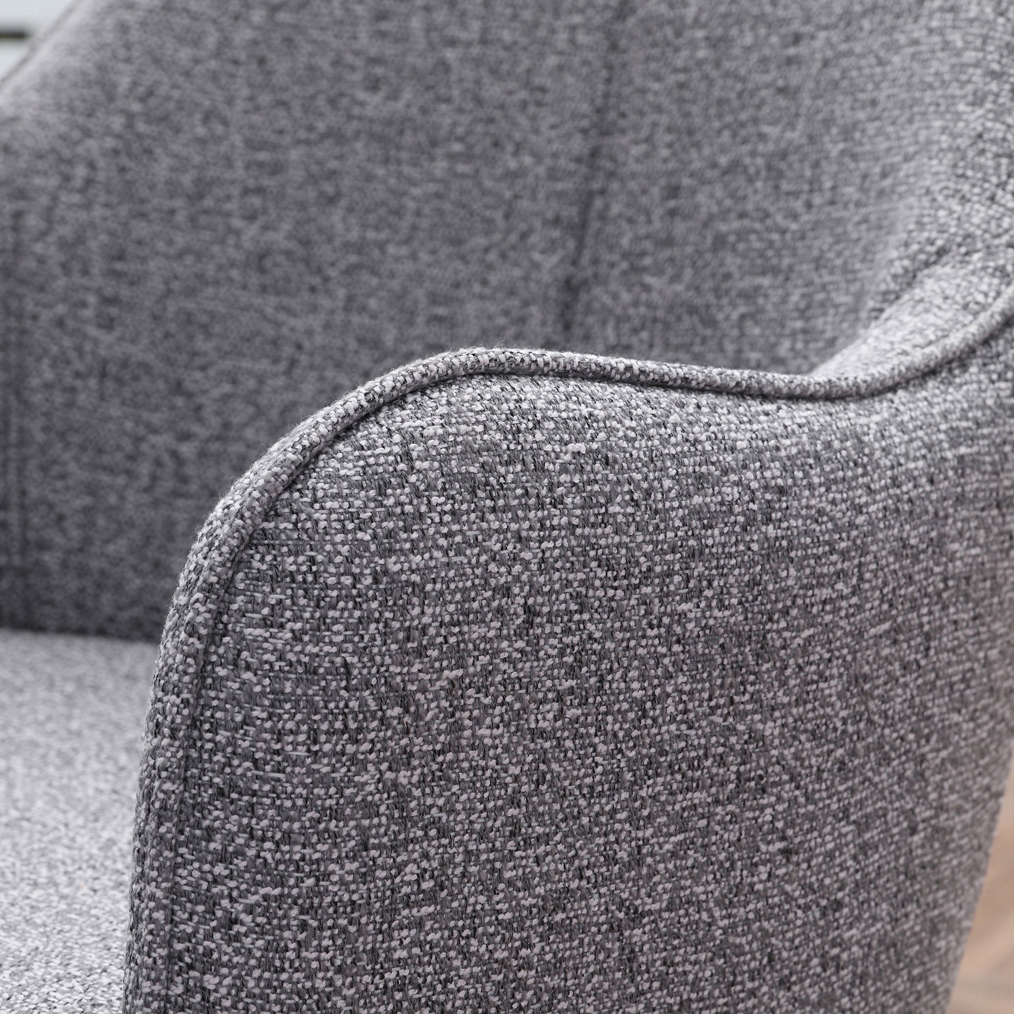 Set of 2 Chairs for Dining Room with Fabric and Steel Frame - inviting seat - dark gray