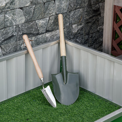 Garden Square Planter 174 x 90 x 30 cm - modular, Tool-Free Assembly, Gloves Included - corrugated steel Green