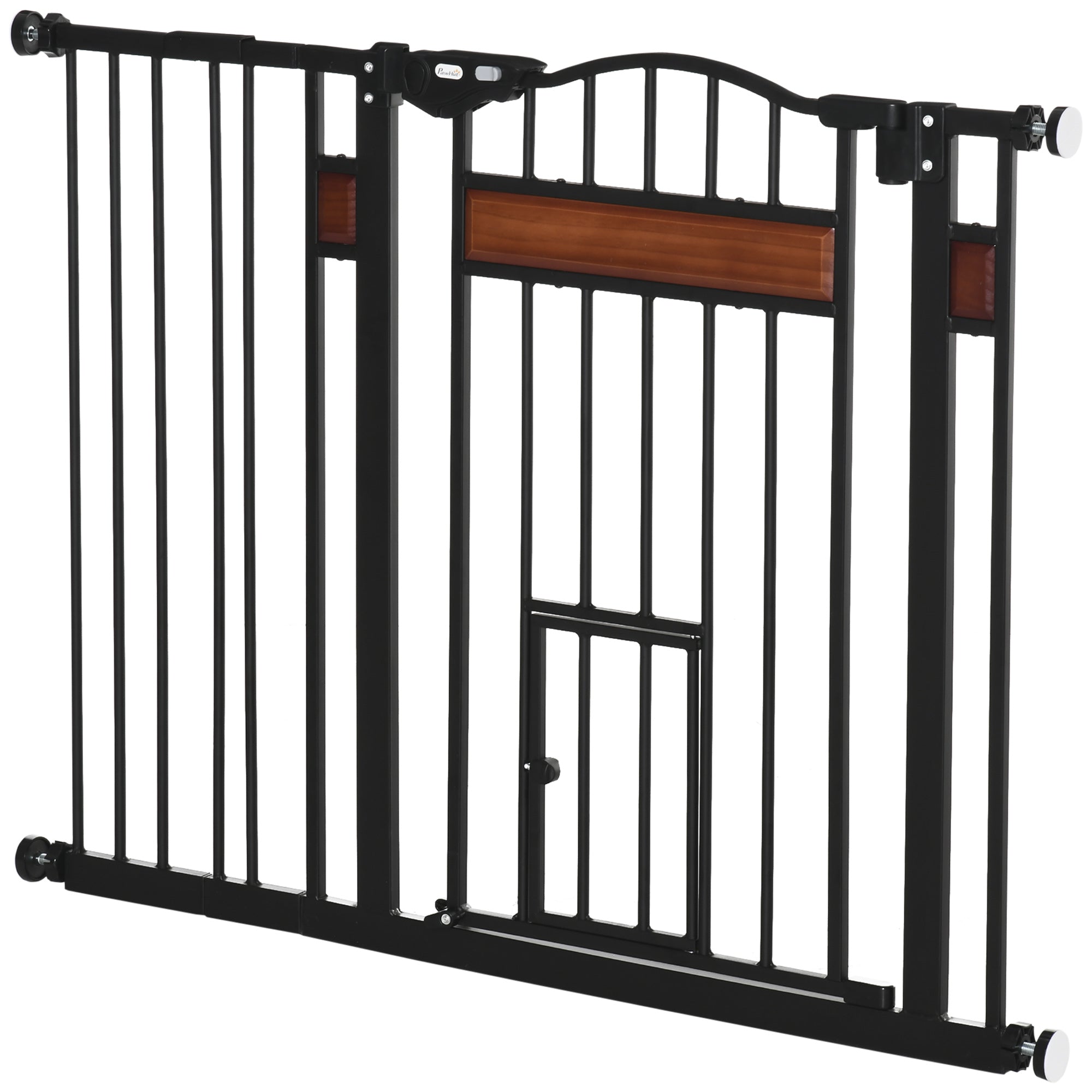 Expandable Safety Gate for Doors and Stairs Dog Gate with Adjustable Height Auto-Locking and Double Locking System 93x76.2 cm Black