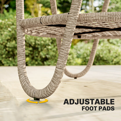 Outdoor PE Rattan Garden Side Table with Tempered Glass Top, Galvanized Metal Frame, 25.6 x 25.6 x 19.7 in (65 x 65 x 50 cm), Yellow