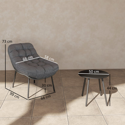 Outdoor Rattan Resin Garden Furniture Set for 2 People with 15 cm Thick Cushions and Steel Frames for Balcony, Terrace, Patio, Gray