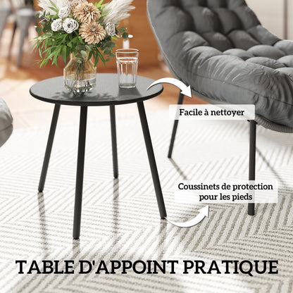 Outdoor Rattan Resin Garden Furniture Set for 2 People with 15 cm Thick Cushions and Steel Frames for Balcony, Terrace, Patio, Gray