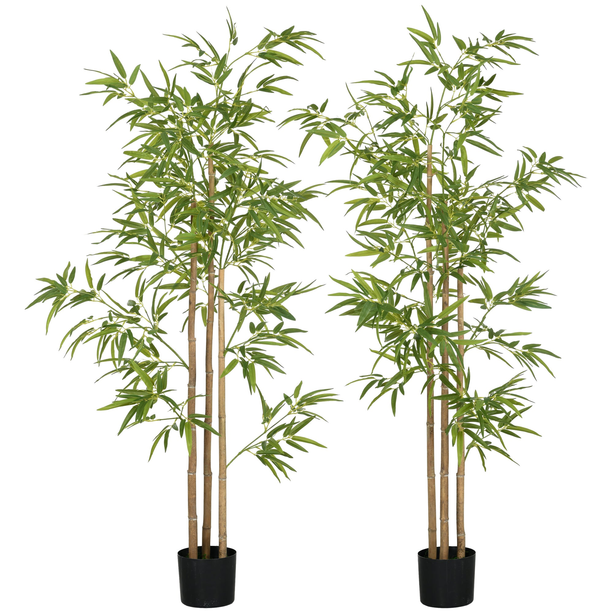 Set of 2 Artificial Bamboo Plants Artificial Tree Height 180 cm with Pot, Interior Decoration, Very Realistic