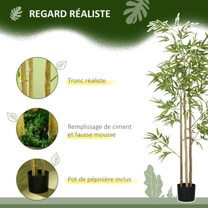 Set of 2 Artificial Bamboo Plants Artificial Tree Height 180 cm with Pot, Interior Decoration, Very Realistic