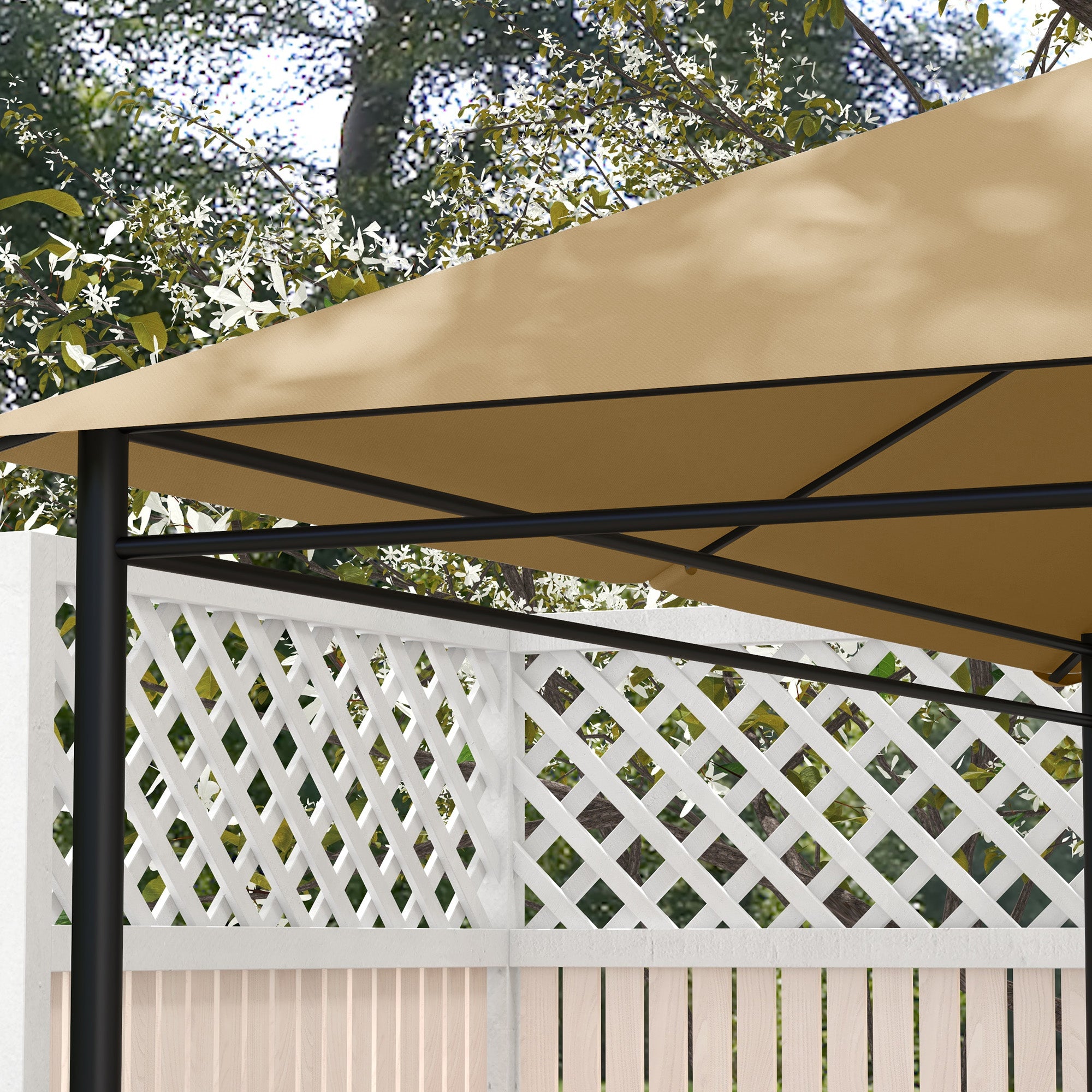 Replacement Roof for Pavilion 4 x 3m, Water-Repellent Pavilion Roof with UV Protection 30+, Replacement Cover for Garden Pavilion, Polyester Fabric Replacement Parts, 180 g/m², Khaki