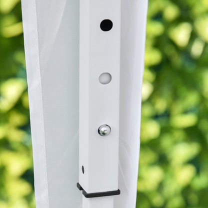 Pavilion 2x2m Waterproof, Pop-up Folding Pavilion with 4 Sidewalls, Drainage Holes Window, Foldable Party Tent UV 30+, Garden Canopy with Carrying Bag, Garden Pavilion for Terrace, White