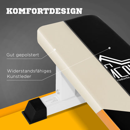 Dumbbell Bench, Flat Bench, Fitness Bench, Multifunction Training Bench for Home Strength Training, Steel, Black, 112 x 62 x 43 cm