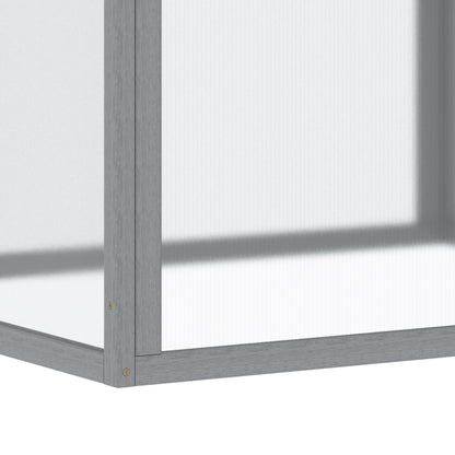Cold Frame Greenhouse Planting Bed with Cover made of Wood and Polycarbonate Weatherproof Light Gray 90 x 80 x 58 cm