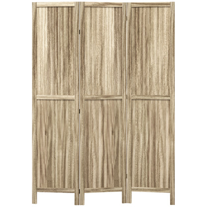 Paulownia Wood 3-Panel Room Divider 120 x 170 cm Foldable Room Separator - Natural