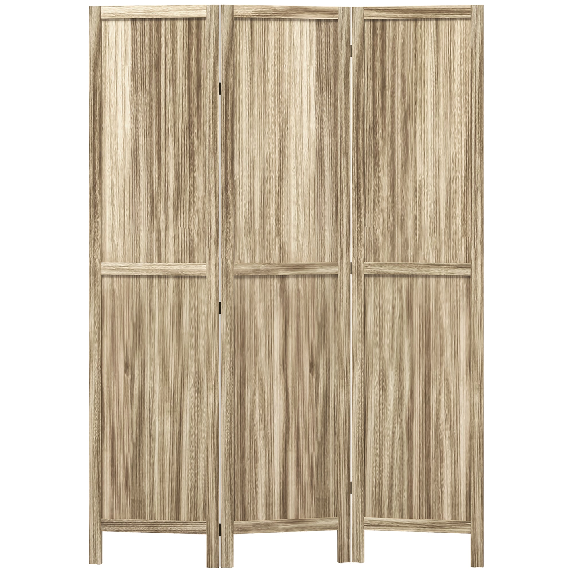 Paulownia Wood 3-Panel Room Divider 120 x 170 cm Foldable Room Separator - Natural