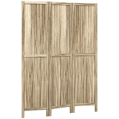 Paulownia Wood 3-Panel Room Divider 120 x 170 cm Foldable Room Separator - Natural