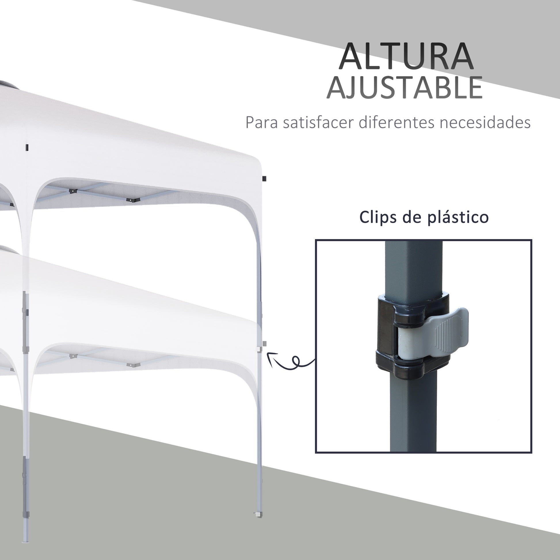 Pop-Up Folding Gazebo 2.5x2.5x2.68 m Garden Canopy UV 50+ Adjustable Height with 4 Sandbags and Carry Bag for Camping Parties Patio White