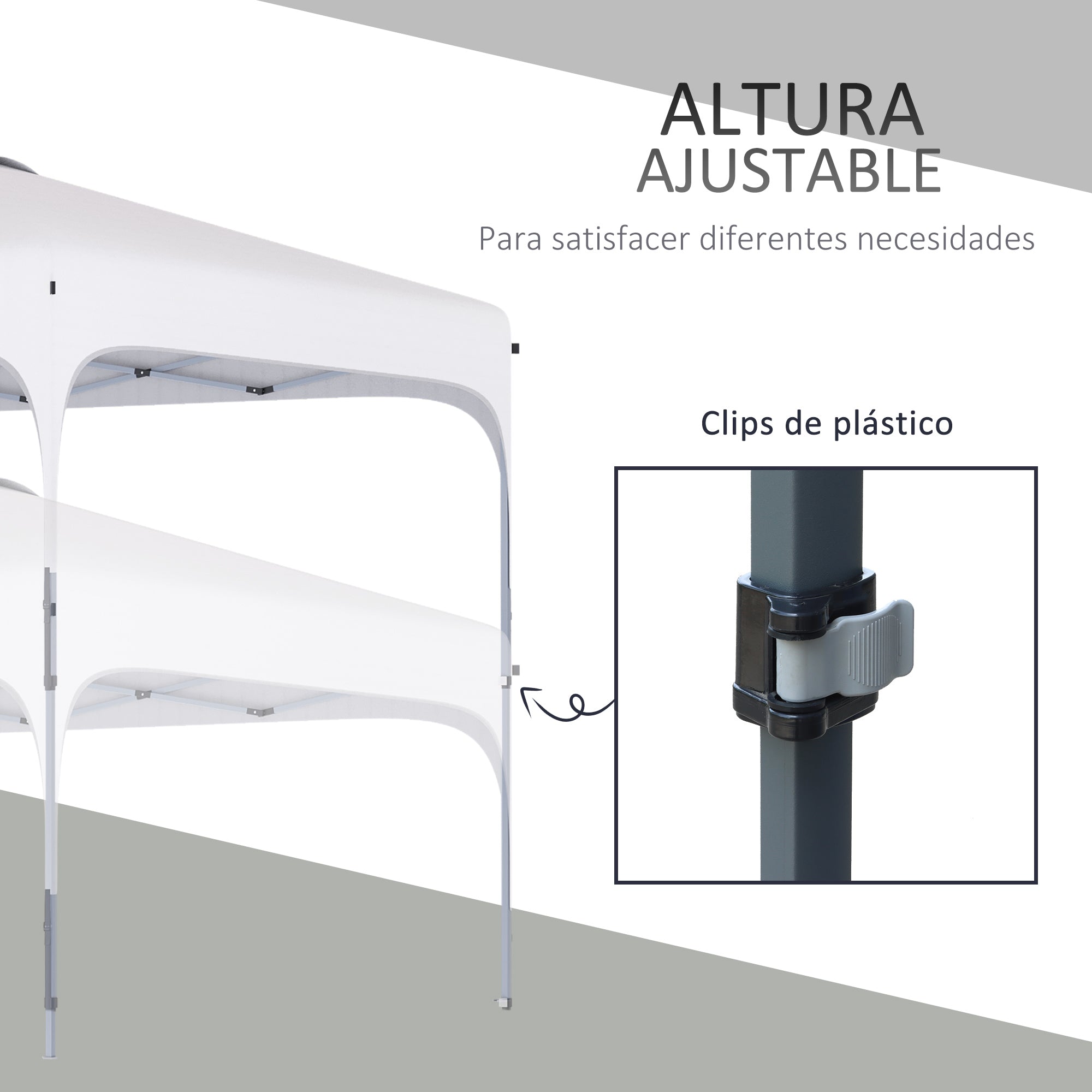 Pop-Up Folding Gazebo 2.5x2.5x2.68 m Garden Canopy UV 50+ Adjustable Height with 4 Sandbags and Carry Bag for Camping Parties Patio White