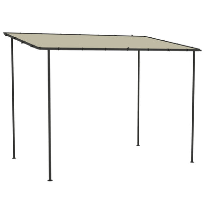3 x 2 m Wall-Mounted Garden Pergola — Metal Frame, Water-Resistant Canopy, Cream