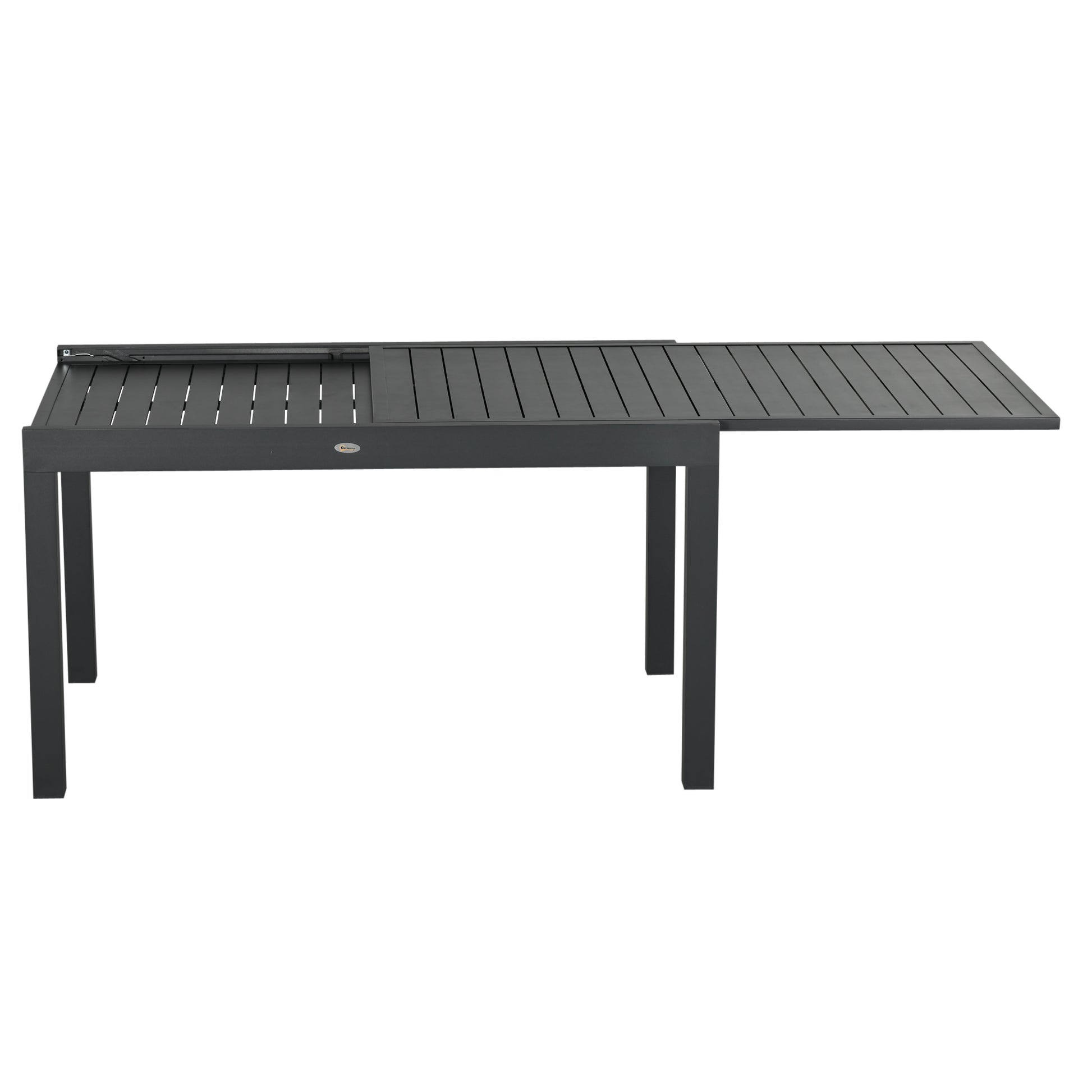 9-Piece Aluminum Frame Garden Furniture Set Outdoor Dining Set with Extendable Table and 8 Stackable Chairs for Terrace Patio Gray