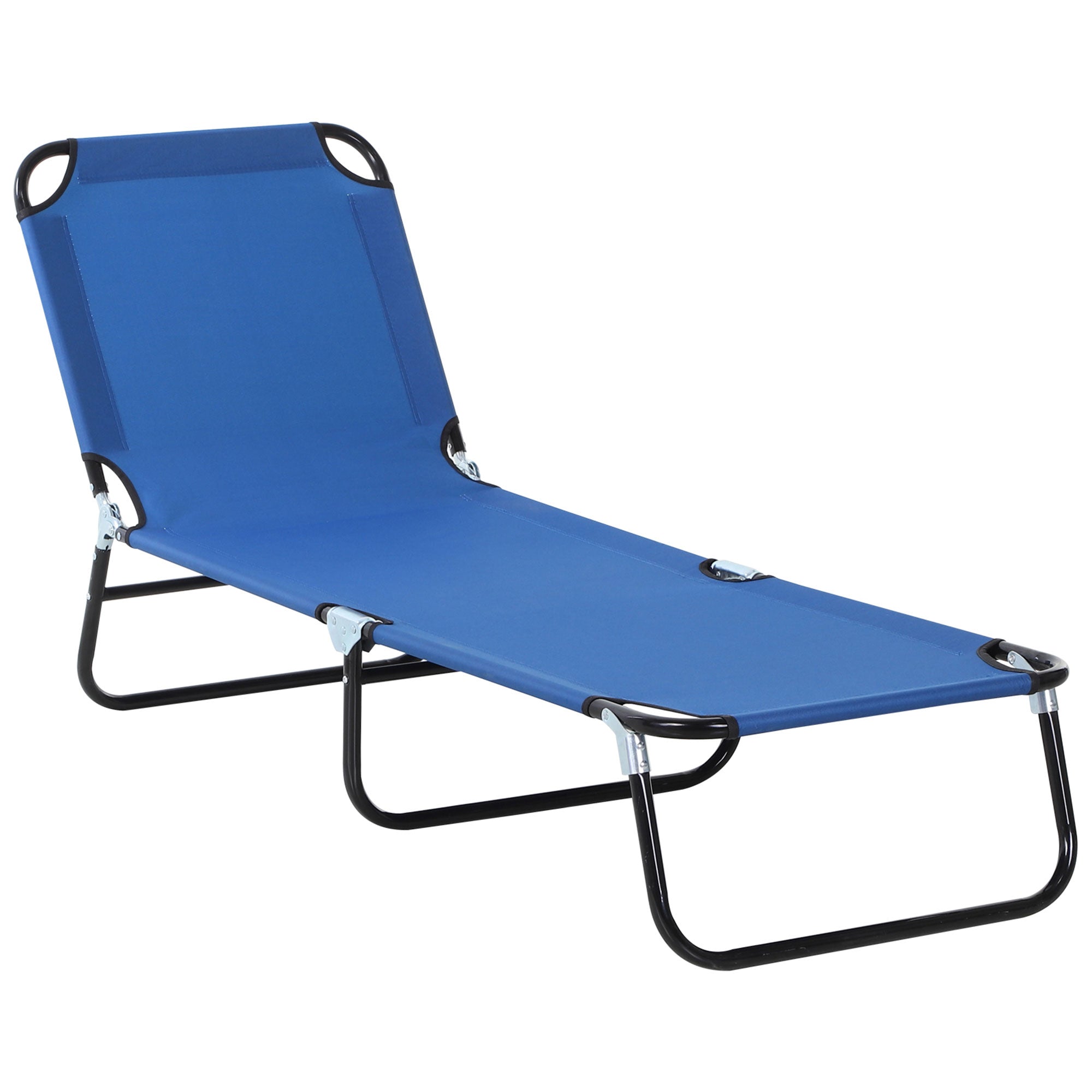 Folding Reclining Sun Lounger with 5 Adjustable Positions for Garden Outdoor Pool Terrace Camping Load 120 kg 188x56x28 cm Blue