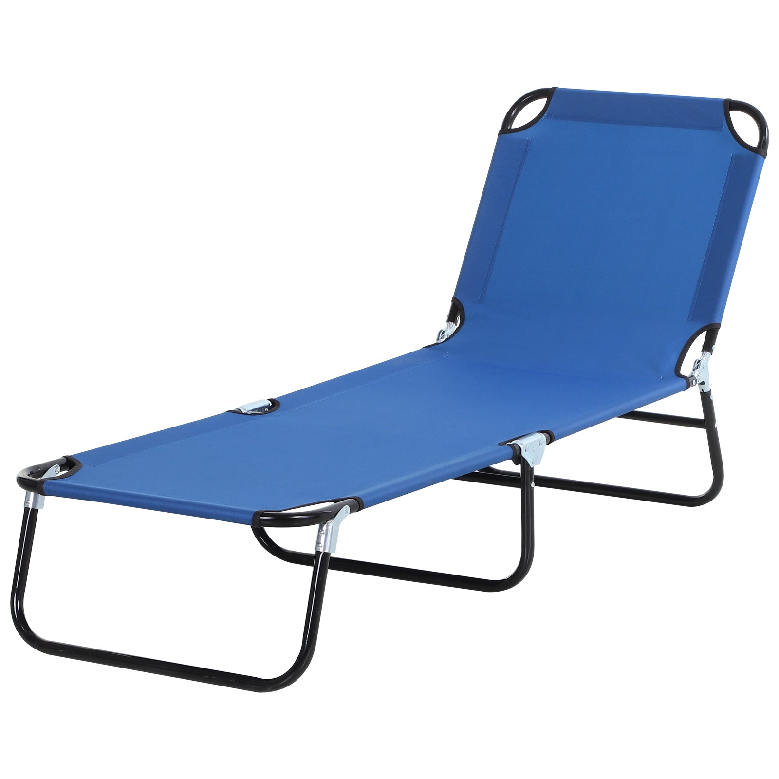 Folding Reclining Sun Lounger with 5 Adjustable Positions for Garden Outdoor Pool Terrace Camping Load 120 kg 188x56x28 cm Blue