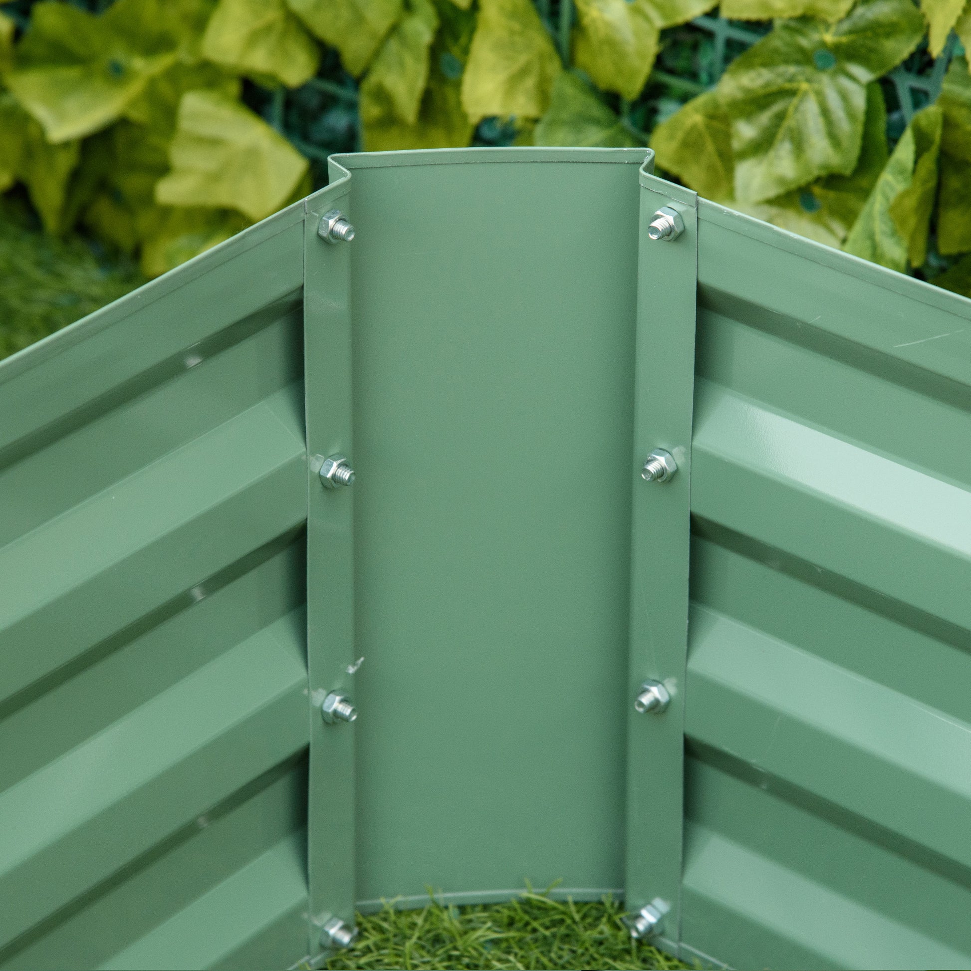Raised Garden Bed Set, 2-Piece Garden Bed, Planter Box, Flower Box, Plant Pot, Flower Pot for Garden, Terrace, Galvanized Steel, Green, 100 x 100 x 30 cm