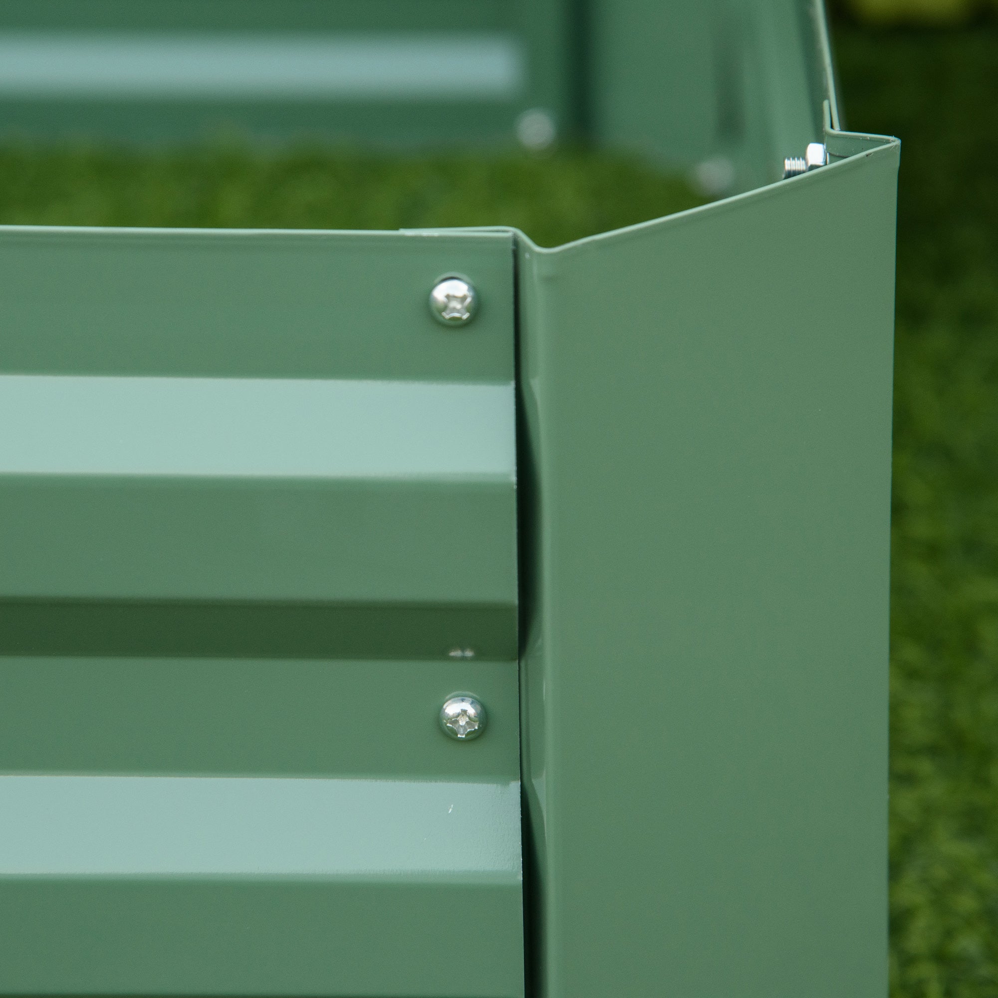Raised Garden Bed Set, 2-Piece Garden Bed, Planter Box, Flower Box, Plant Pot, Flower Pot for Garden, Terrace, Galvanized Steel, Green, 100 x 100 x 30 cm