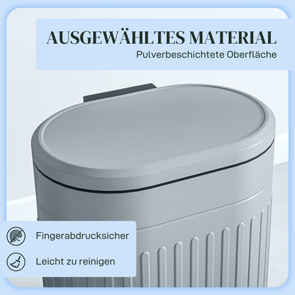 20L Step Trash Can with Lid and Foot Pedal, Removable Inner Bucket, Soft-Close, Gray (36.5 × 31.2 × 45 cm / 14.4 × 12.3 × 17.7 in)