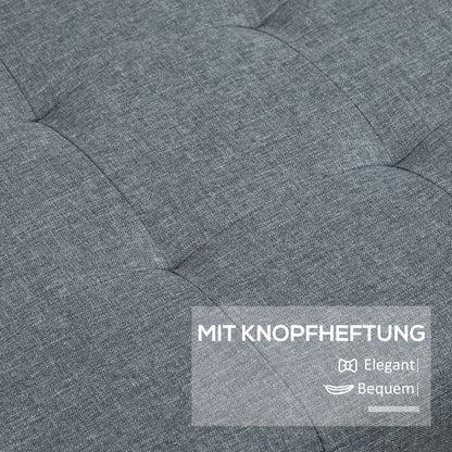 Bench, Upholstered Bench with Storage, Bed Bench with Lid, Linen Look, Chest Bench, Storage Bench for Living Room, Bedroom, Gray, 125 x 49 x 41.5 cm